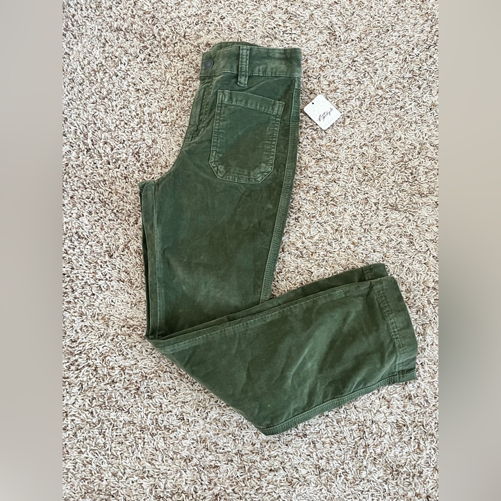Free People High Time Kick Flare pants in Chive green corduroy - Picture 9 of 14